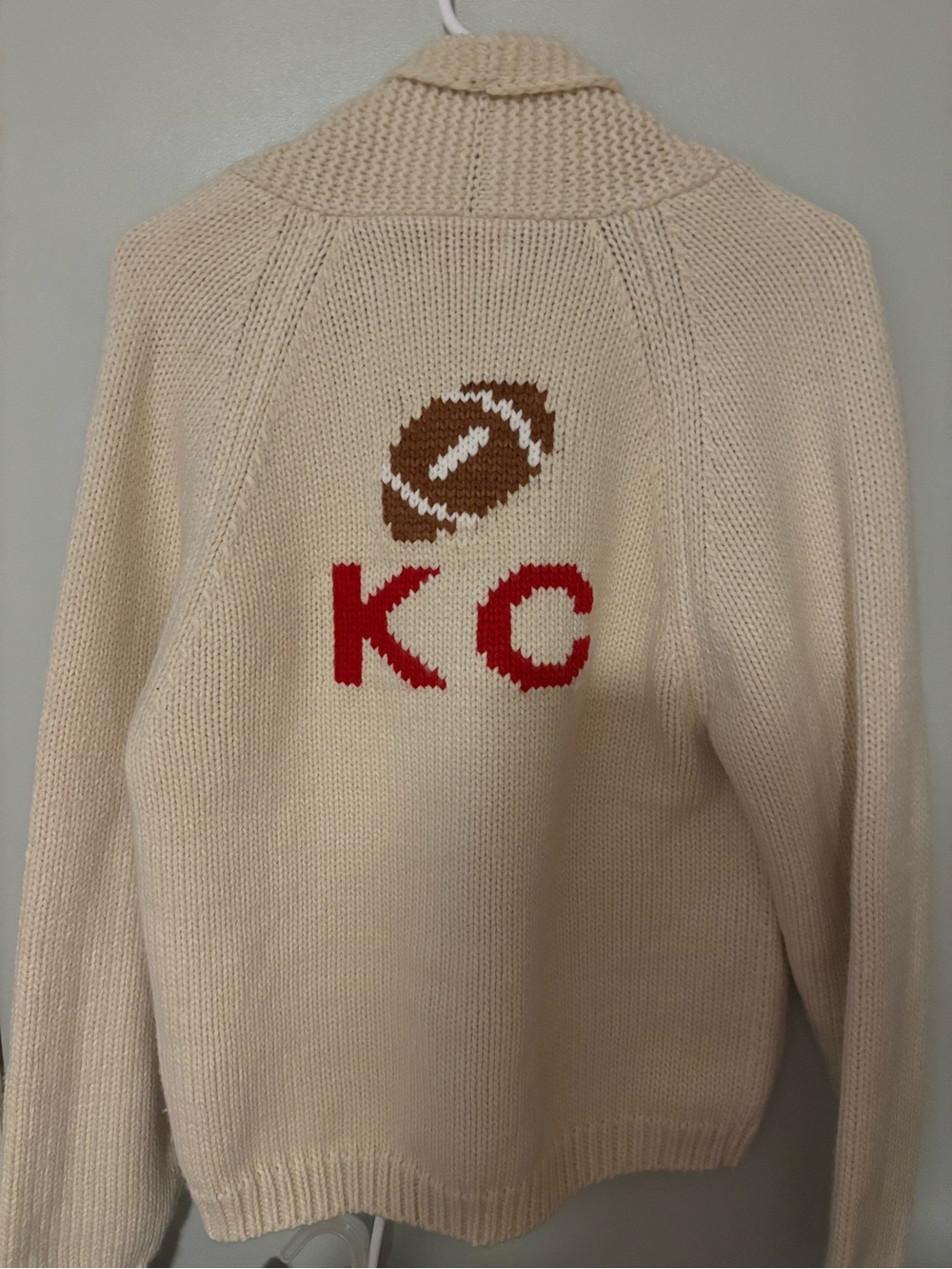 KC Football Cream Knit Women's Sweater